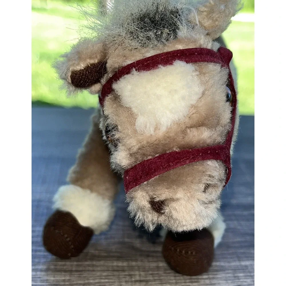 1999 Plushland Horse Pony Plush Stuffed Animal Tan Light Brown & White